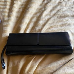 Alfani black leather clutch